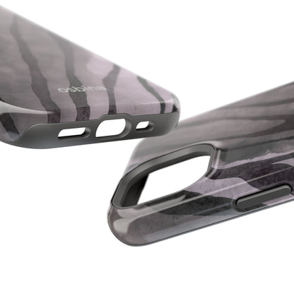 osbina | MagSafe Compatible for iPhone | Stripes on Point — The Muted Gray + Black Tiger Case | The Season Collective