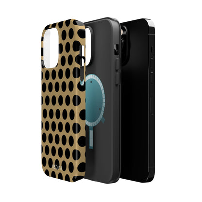 osbina | MagSafe compatible for iPhone | Camel Noir Dots Phone Case | Modern Muse Collection