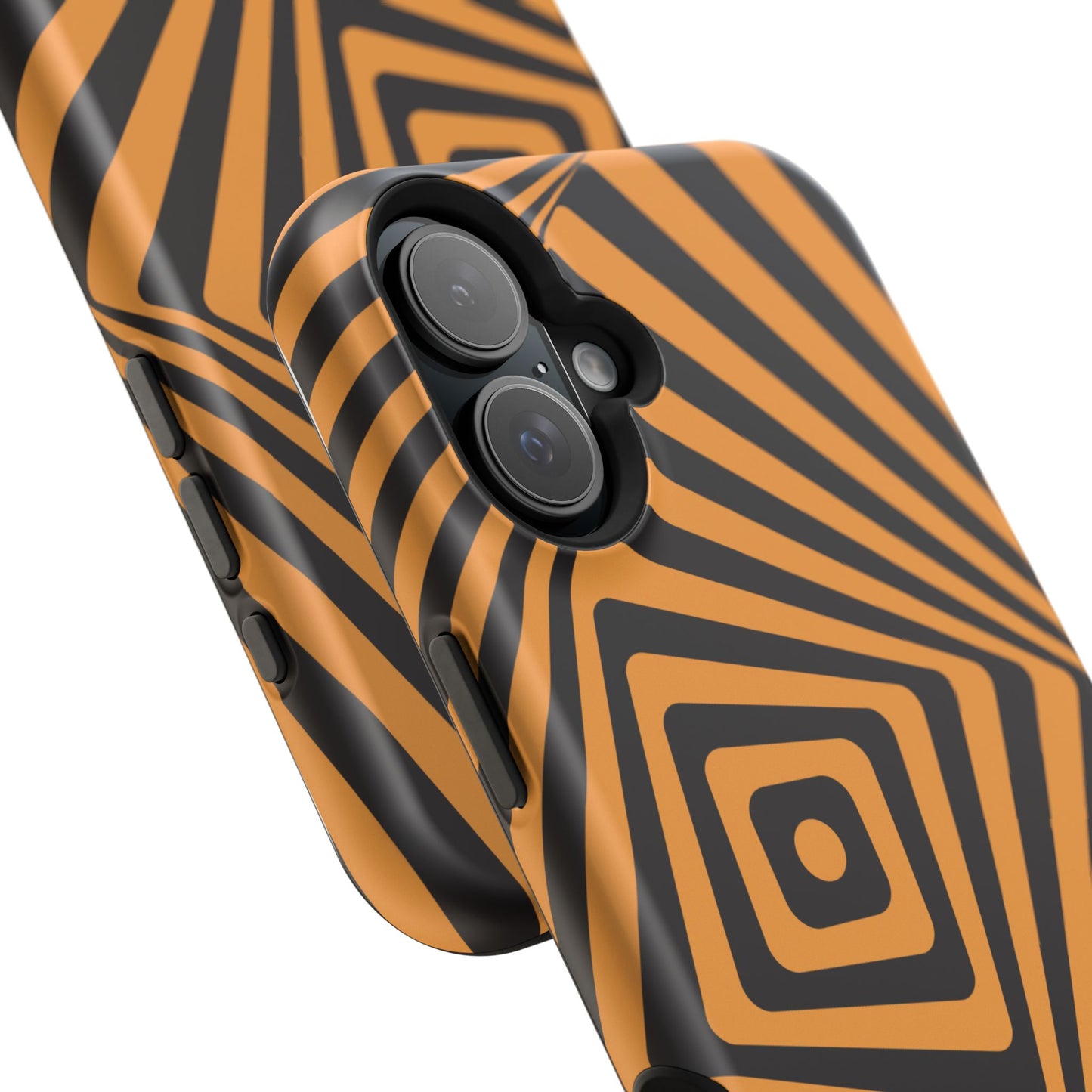 osbina | MagSafe Compatible for iPhone | Step Into the Zone — The Orange + Black Spiral Case | The Season Collective