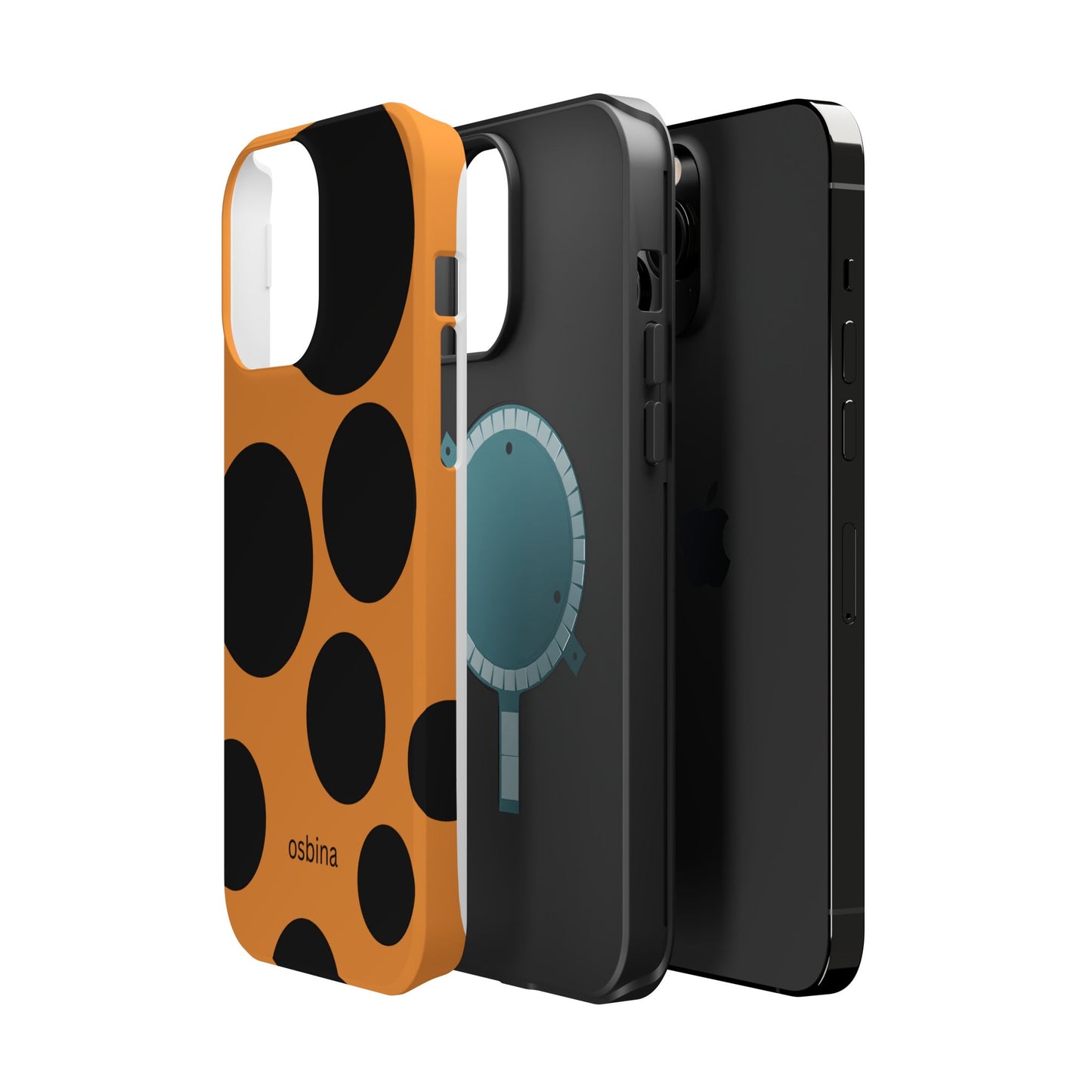 osbina | MagSafe Compatible for iPhone | The Bubble Statement Case in Orange + Black | The Season Collective