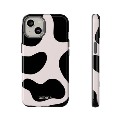 osbina | Prairie Chic Pink & Black Cow Print Phone Case | Modern Muse Collection