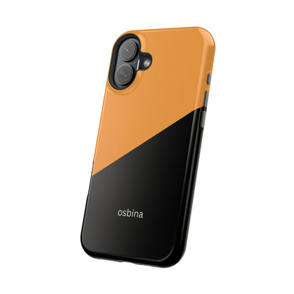 osbina | MagSafe Compatible for iPhone | Bold Moves Only — The Orange + Black Split Diagonal Case | The Season Collective