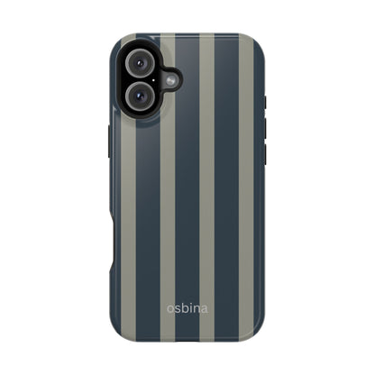 osbina | MagSafe compatible for iPhone | Grayhaven Navy & Gray Sophisticated Phone Case | Modern Muse Collection