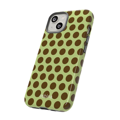 osbina | Chartreuse Cocoa Dots Phone Case | Color Edit Collection