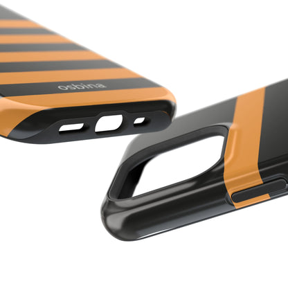 osbina | MagSafe Compatible for iPhone | The Horizon Stripe Case in Black + Orange | The Season Collective