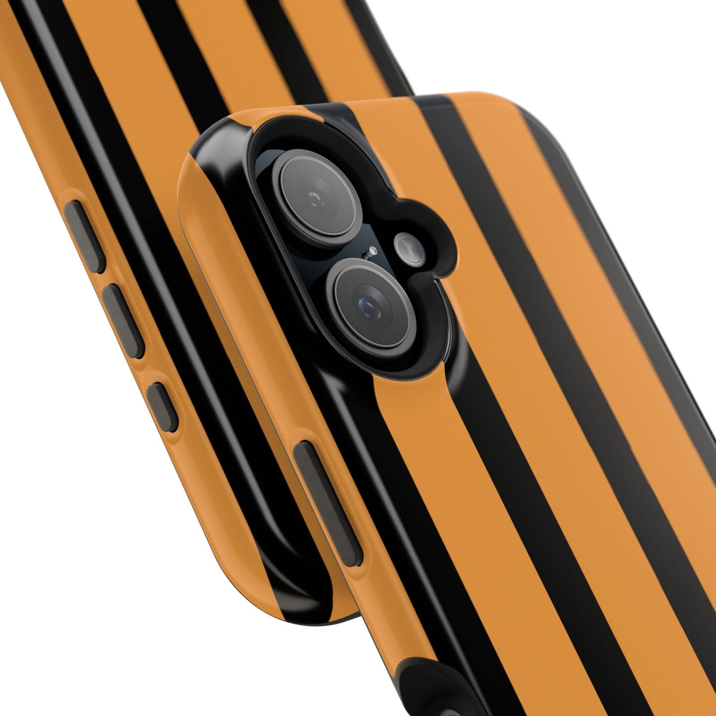 osbina | MagSafe Compatible for iPhone | The Statement Stripe Case in Black + Orange | The Season Collective
