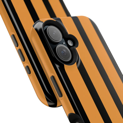 osbina | MagSafe Compatible for iPhone | The Statement Stripe Case in Black + Orange | The Season Collective