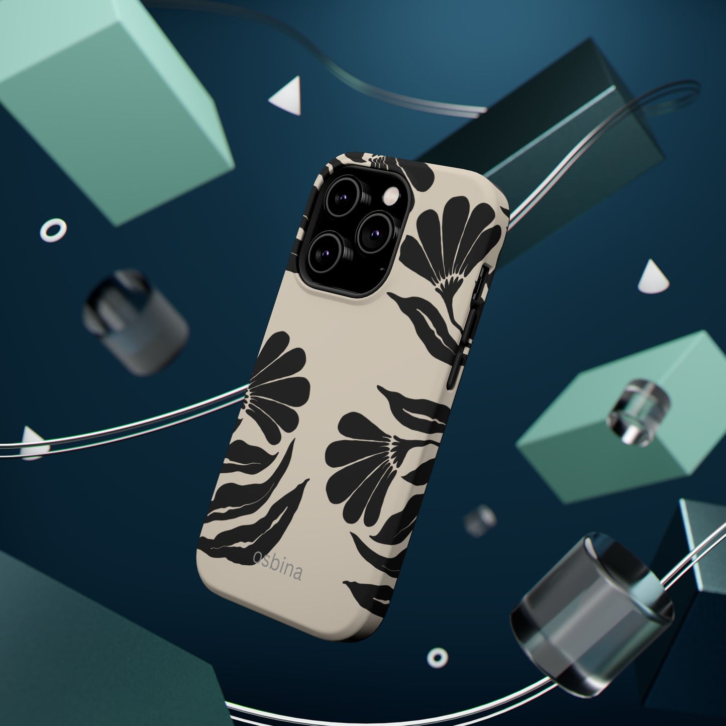 osbina | MagSafe compatible for iPhone | Obsidian Bloom Flower Phone Case | Modern Muse Collection