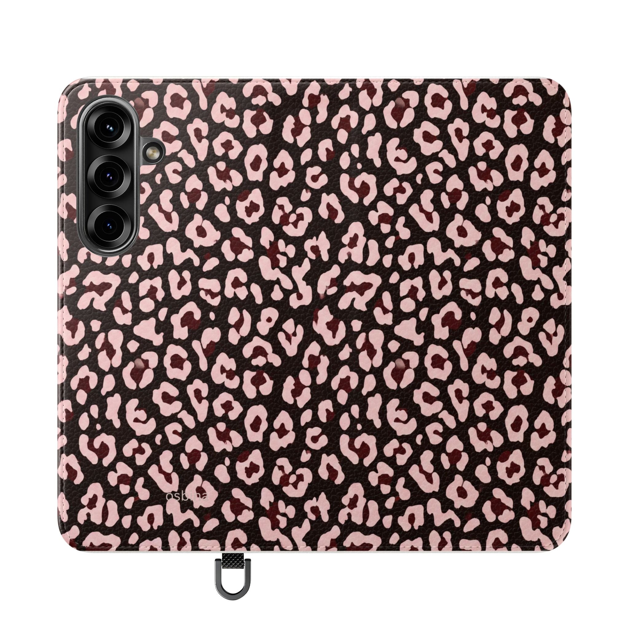 osbina | Wallet Flip Case for iPhone & Samsung | Chocolate Pink Leopard