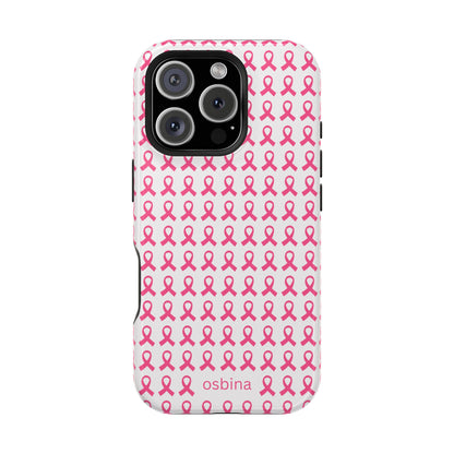 osbina |  MagSafe compatible for iPhone | Limited Edition The Side By Side Pink Ribbons Case in Light Pink + Soft Pink + Hot Pink | The Pink October Collection | Inspired By