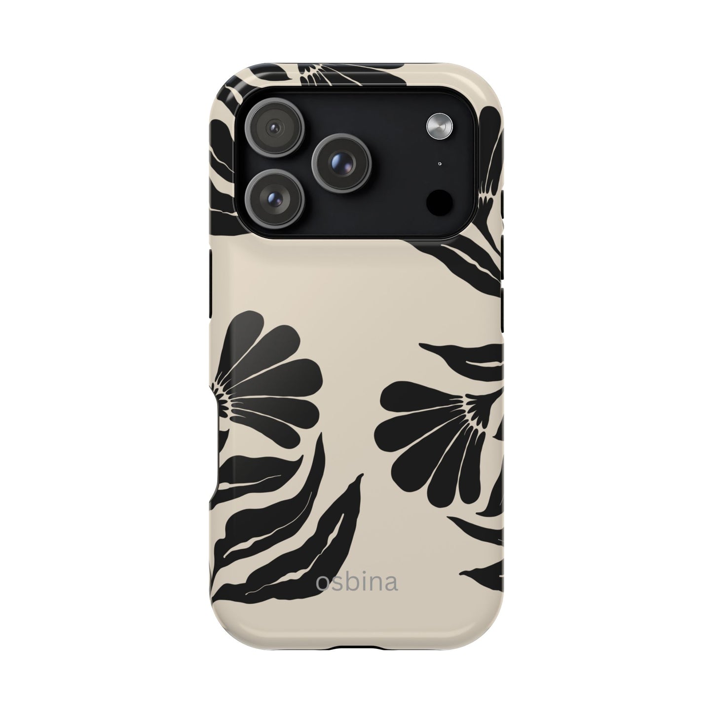 osbina | MagSafe compatible for iPhone | Obsidian Bloom Flower Phone Case | Modern Muse Collection