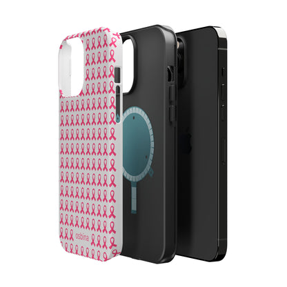 osbina |  MagSafe compatible for iPhone | Limited Edition The Side By Side Pink Ribbons Case in Light Pink + Soft Pink + Hot Pink | The Pink October Collection | Inspired By