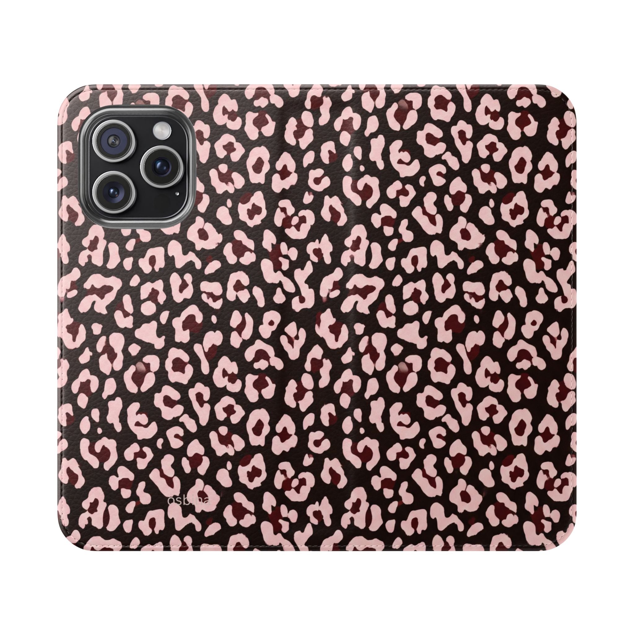osbina | Wallet Flip Case for iPhone & Samsung | Chocolate Pink Leopard