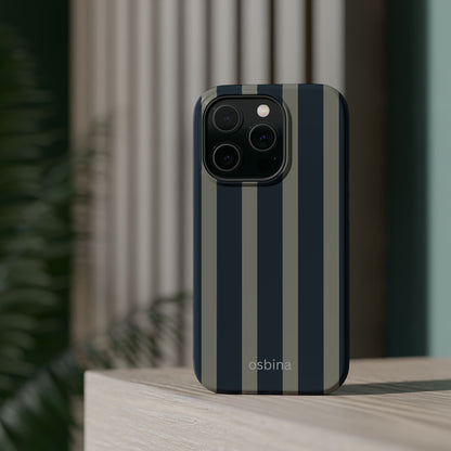 osbina | MagSafe compatible for iPhone | Grayhaven Navy & Gray Sophisticated Phone Case | Modern Muse Collection