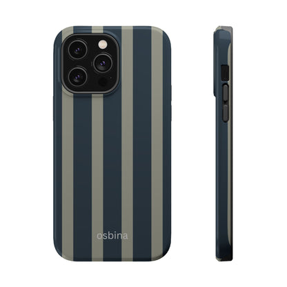 osbina | MagSafe compatible for iPhone | Grayhaven Navy & Gray Sophisticated Phone Case | Modern Muse Collection