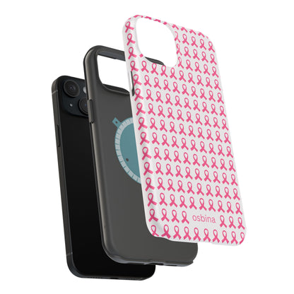 osbina |  MagSafe compatible for iPhone | Limited Edition The Side By Side Pink Ribbons Case in Light Pink + Soft Pink + Hot Pink | The Pink October Collection | Inspired By