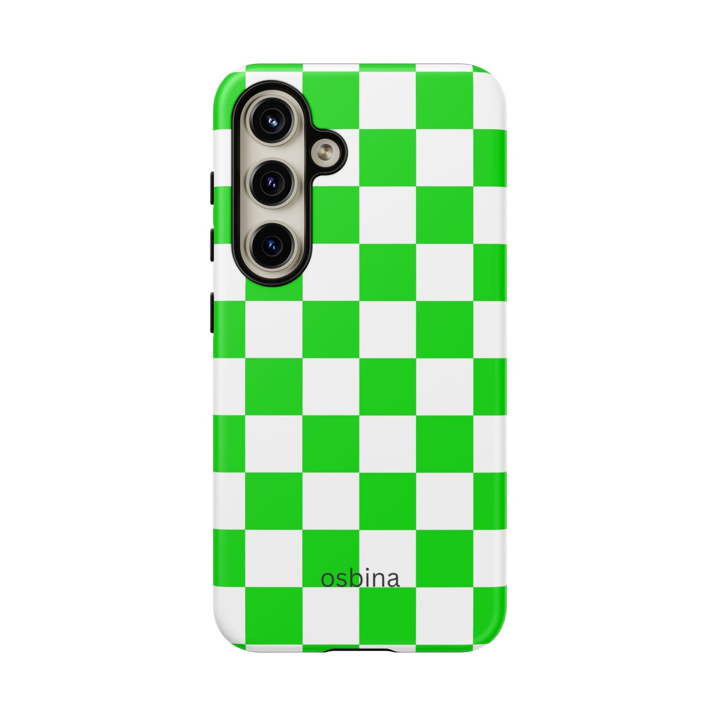 osbina | Neon Verdi Checks Phone Case | Color Edit Collection