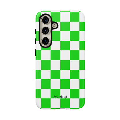 osbina | Neon Verdi Checks Phone Case | Color Edit Collection