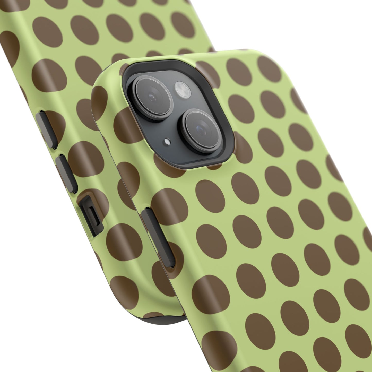 osbina | MagSafe compatible for iPhone | Chartreuse Cocoa Dots Phone Case | Color Edit Collection