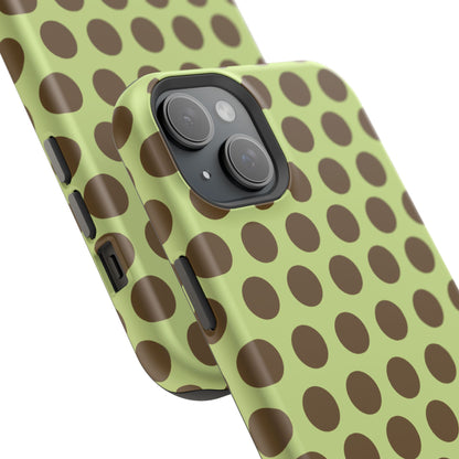 osbina | MagSafe compatible for iPhone | Chartreuse Cocoa Dots Phone Case | Color Edit Collection