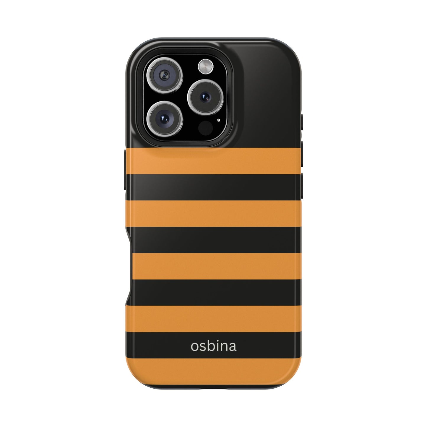 osbina | MagSafe Compatible for iPhone | The Horizon Stripe Case in Black + Orange | The Season Collective