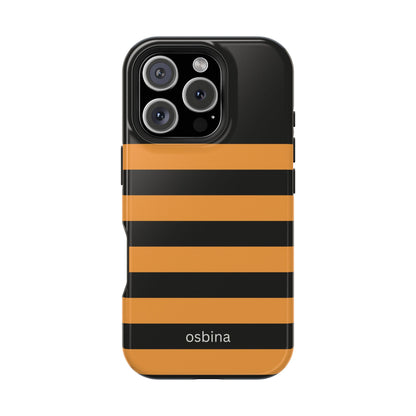 osbina | MagSafe Compatible for iPhone | The Horizon Stripe Case in Black + Orange | The Season Collective