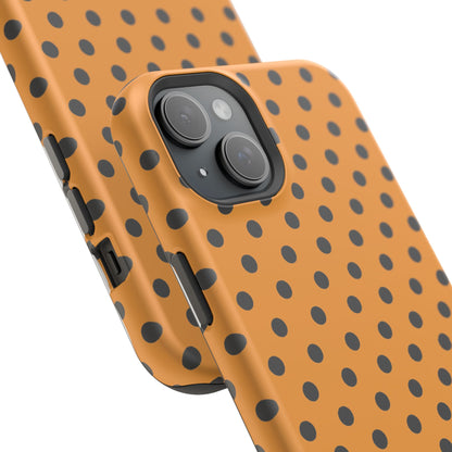 osbina | MagSafe Compatible for iPhone | Spot On Chic — The Orange + Black Polka Dot Case | The Season Collective