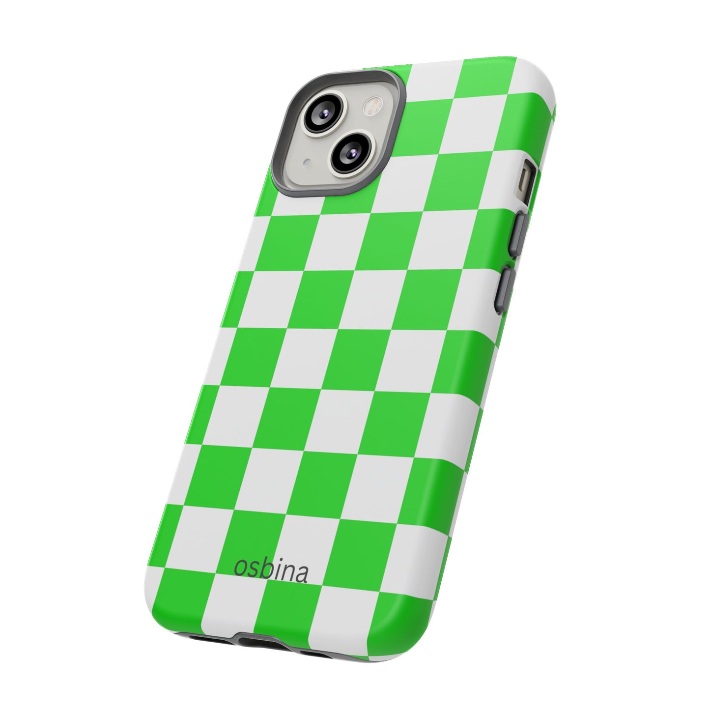osbina | Neon Verdi Checks Phone Case | Color Edit Collection