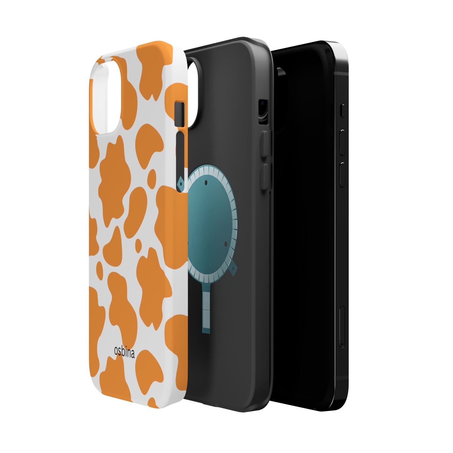 osbina | MagSafe Compatible for iPhone | Holy Cow, It’s Chic — The Orange Cow Print Case | The Season Collective