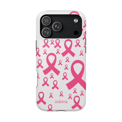 osbina |  MagSafe compatible for iPhone | Limited Edition Strength in Ribbons Case in Light Pink + Soft Pink + Hot Pink | The Pink October Collection | Inspired By