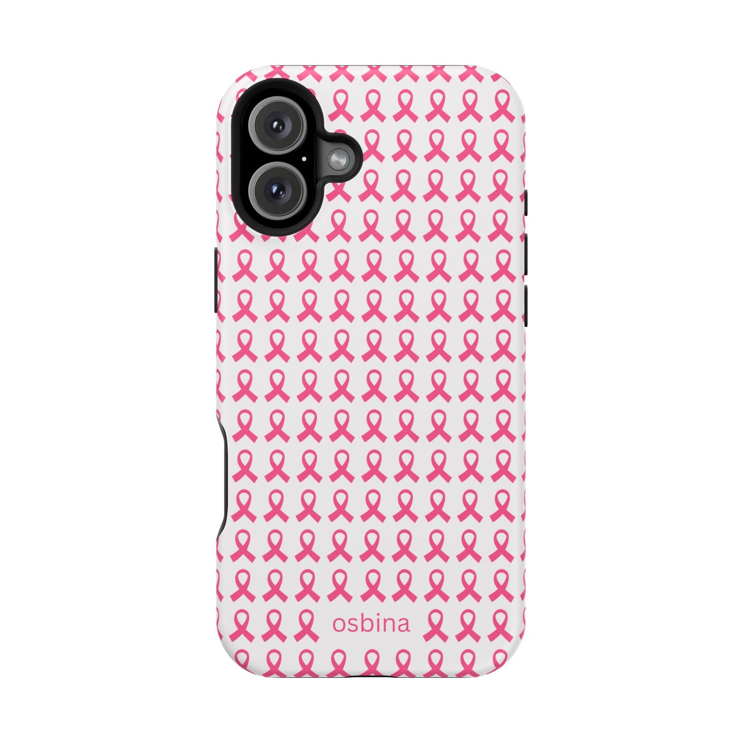 osbina |  MagSafe compatible for iPhone | Limited Edition The Side By Side Pink Ribbons Case in Light Pink + Soft Pink + Hot Pink | The Pink October Collection | Inspired By
