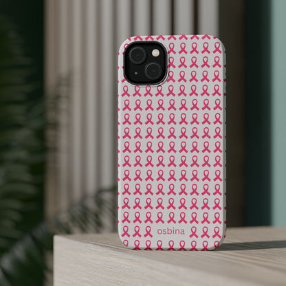 osbina |  MagSafe compatible for iPhone | Limited Edition The Side By Side Pink Ribbons Case in Light Pink + Soft Pink + Hot Pink | The Pink October Collection | Inspired By