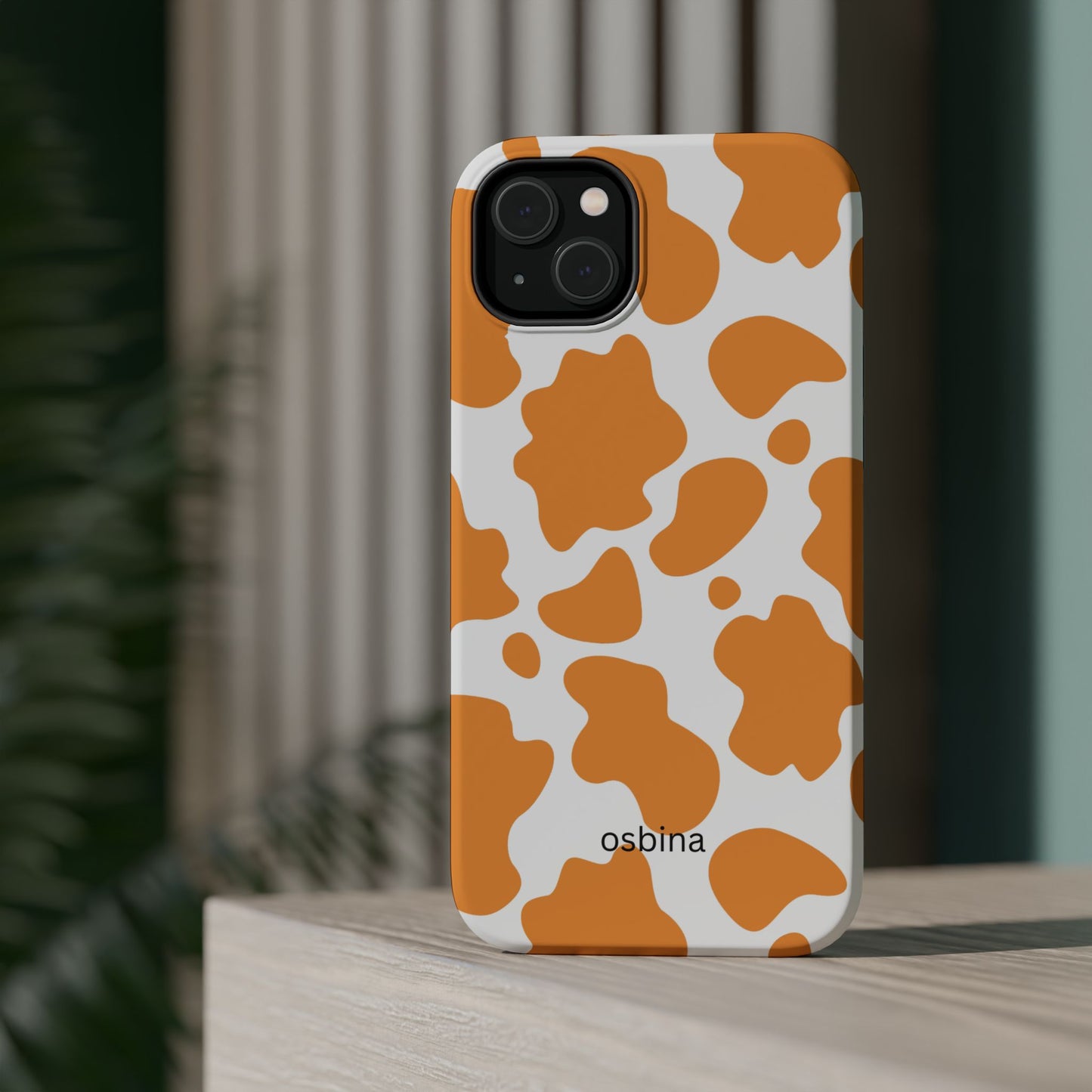 osbina | MagSafe Compatible for iPhone | Holy Cow, It’s Chic — The Orange Cow Print Case | The Season Collective
