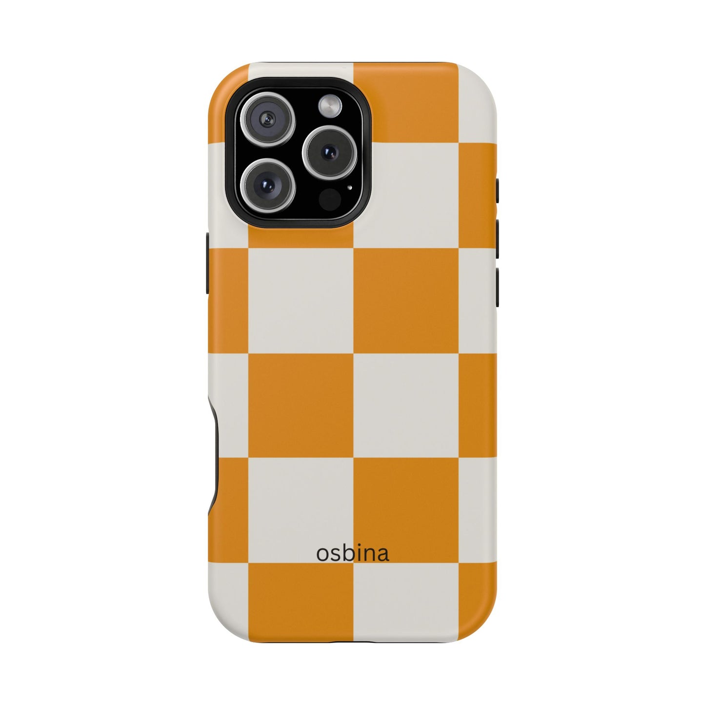 osbina | MagSafe Compatible for iPhone | Check You Out — The Orange + White Check Case | The Season Collective