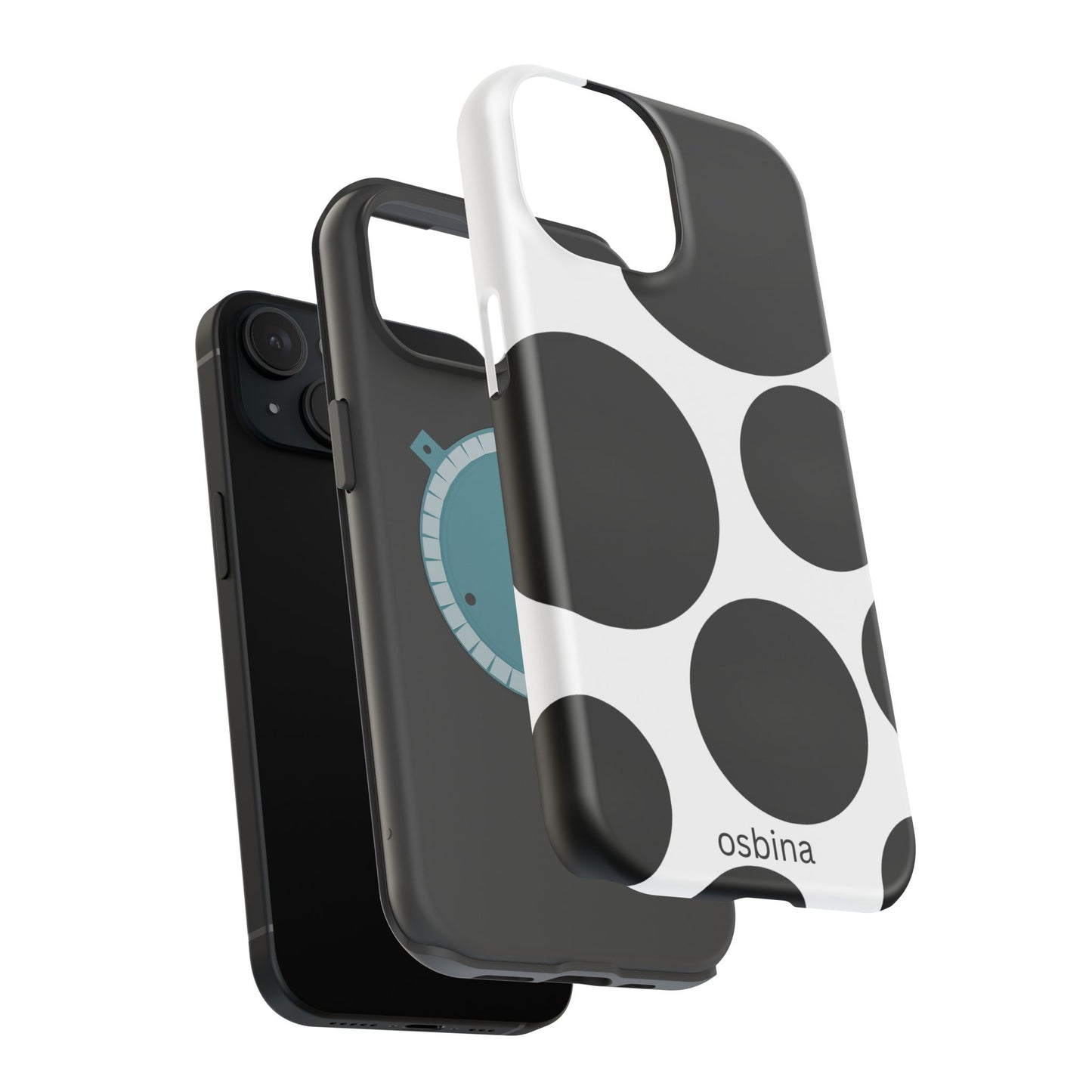 osbina | MagSafe compatible for iPhone | The Noir Bubbles Phone Case | Modern Muse Collection