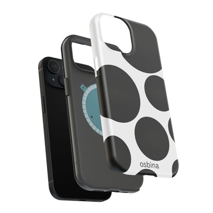 osbina | MagSafe compatible for iPhone | The Noir Bubbles Phone Case | Modern Muse Collection