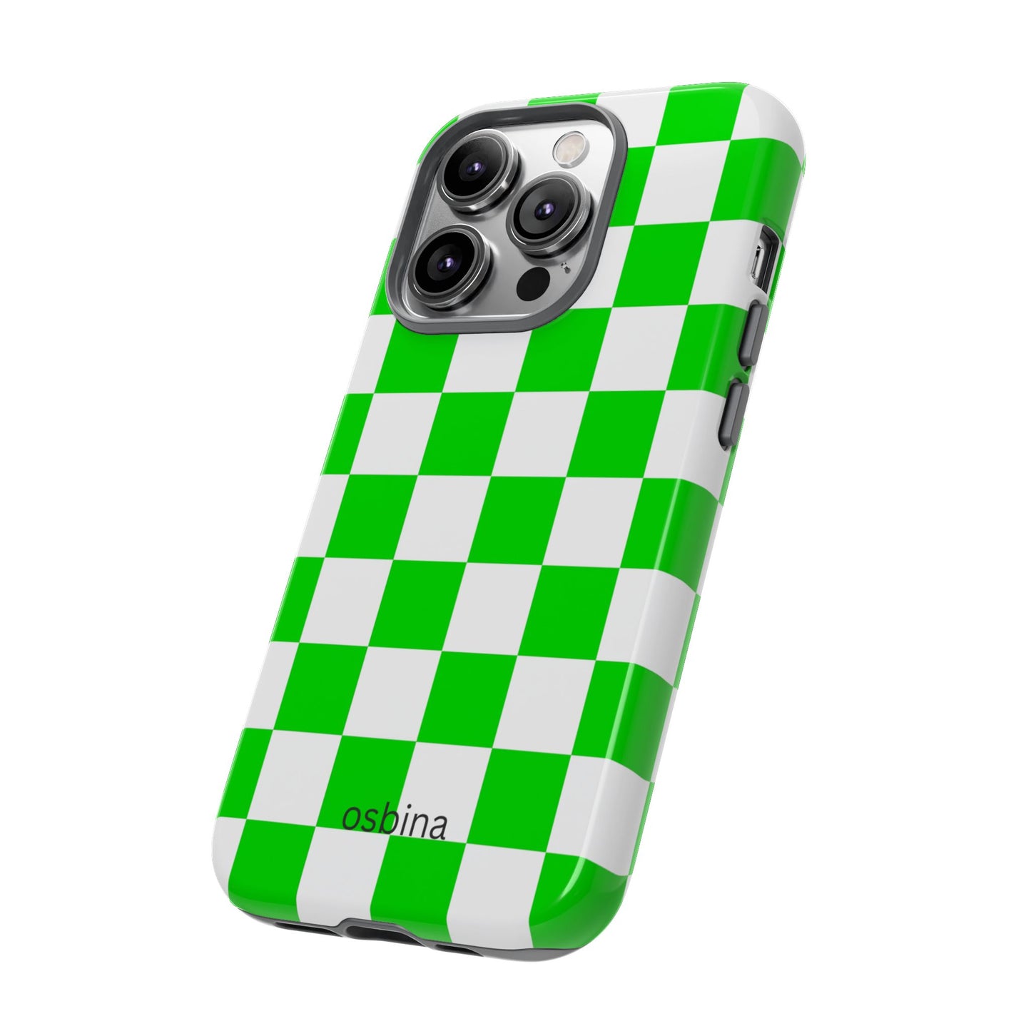 osbina | Neon Verdi Checks Phone Case | Color Edit Collection
