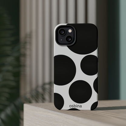 osbina | MagSafe compatible for iPhone | The Noir Bubbles Phone Case | Modern Muse Collection