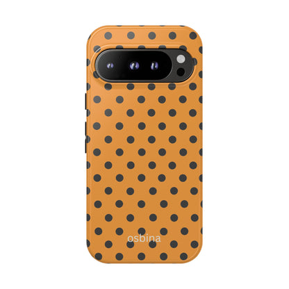 osbina | Spot On Chic — The Orange + Black Polka Dot Case | The Season Collective