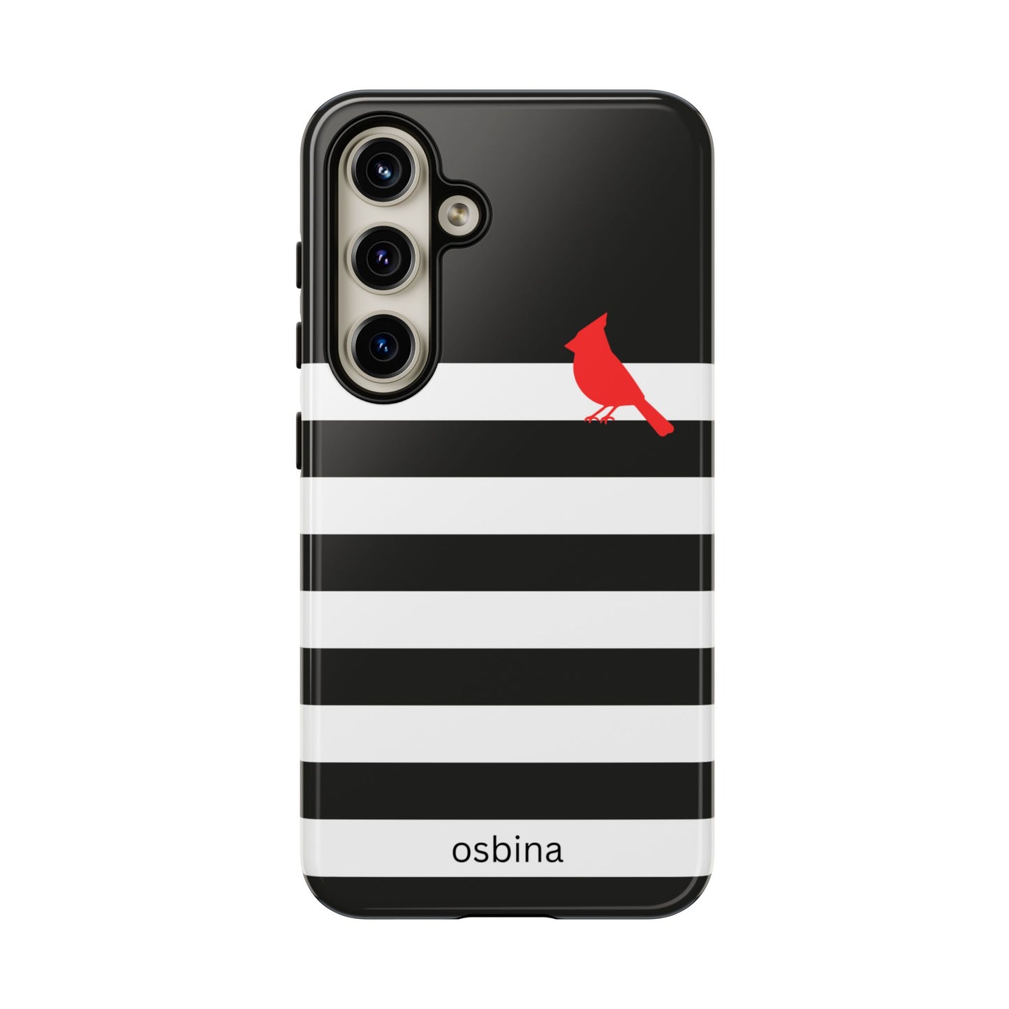 osbina | Redbird Edition Thinking of You Phone Case Black & White Stripe | Inspired By Collection