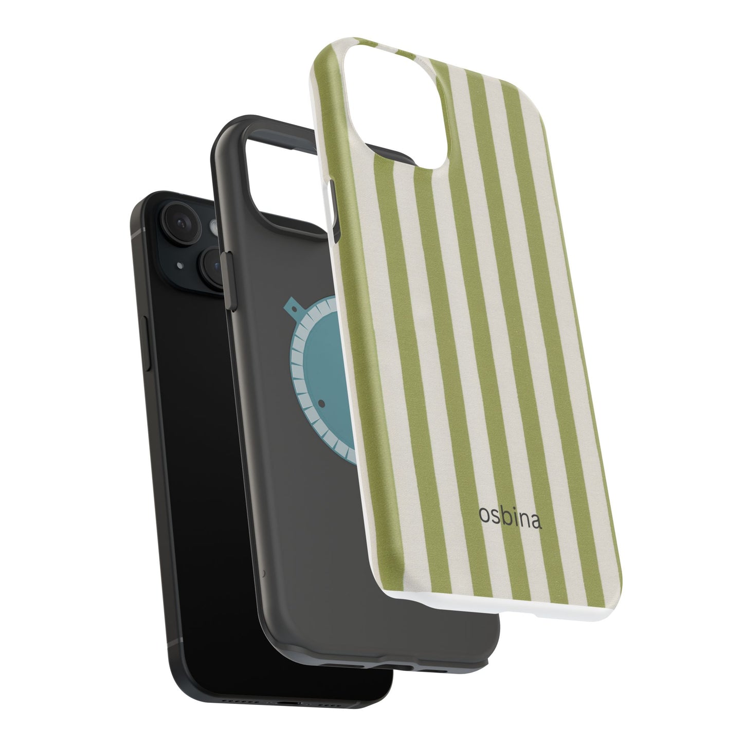 osbina | MagSafe compatible for iPhone | Verde Stripe Phone Case | Color Edit Collection