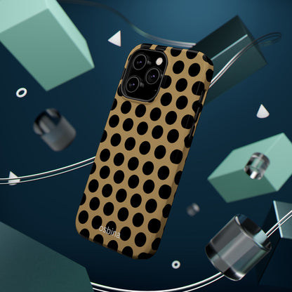 osbina | MagSafe compatible for iPhone | Camel Noir Dots Phone Case | Modern Muse Collection
