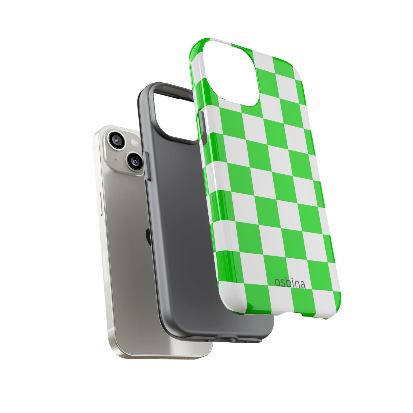 osbina | Neon Verdi Checks Phone Case | Color Edit Collection