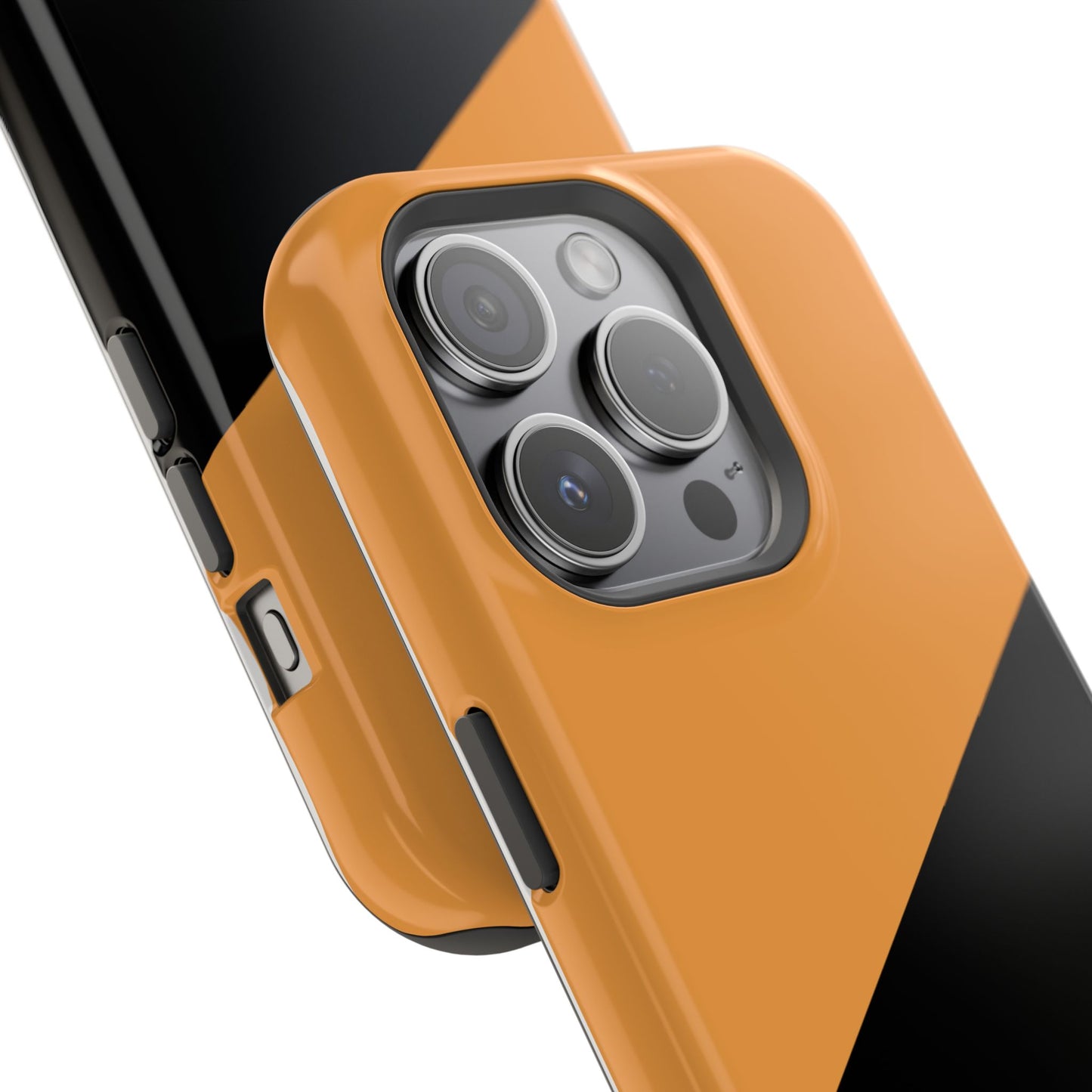 osbina | MagSafe Compatible for iPhone | Bold Moves Only — The Orange + Black Split Diagonal Case | The Season Collective