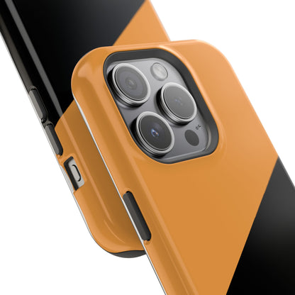 osbina | MagSafe Compatible for iPhone | Bold Moves Only — The Orange + Black Split Diagonal Case | The Season Collective