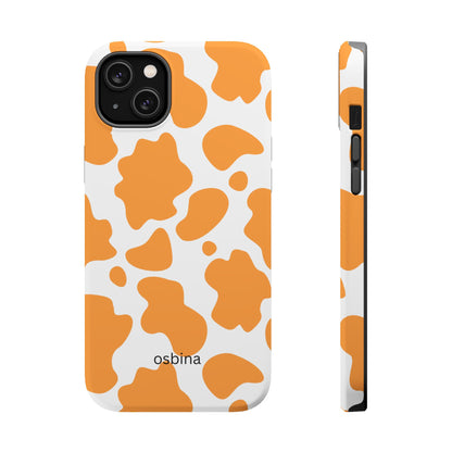 osbina | MagSafe Compatible for iPhone | Holy Cow, It’s Chic — The Orange Cow Print Case | The Season Collective