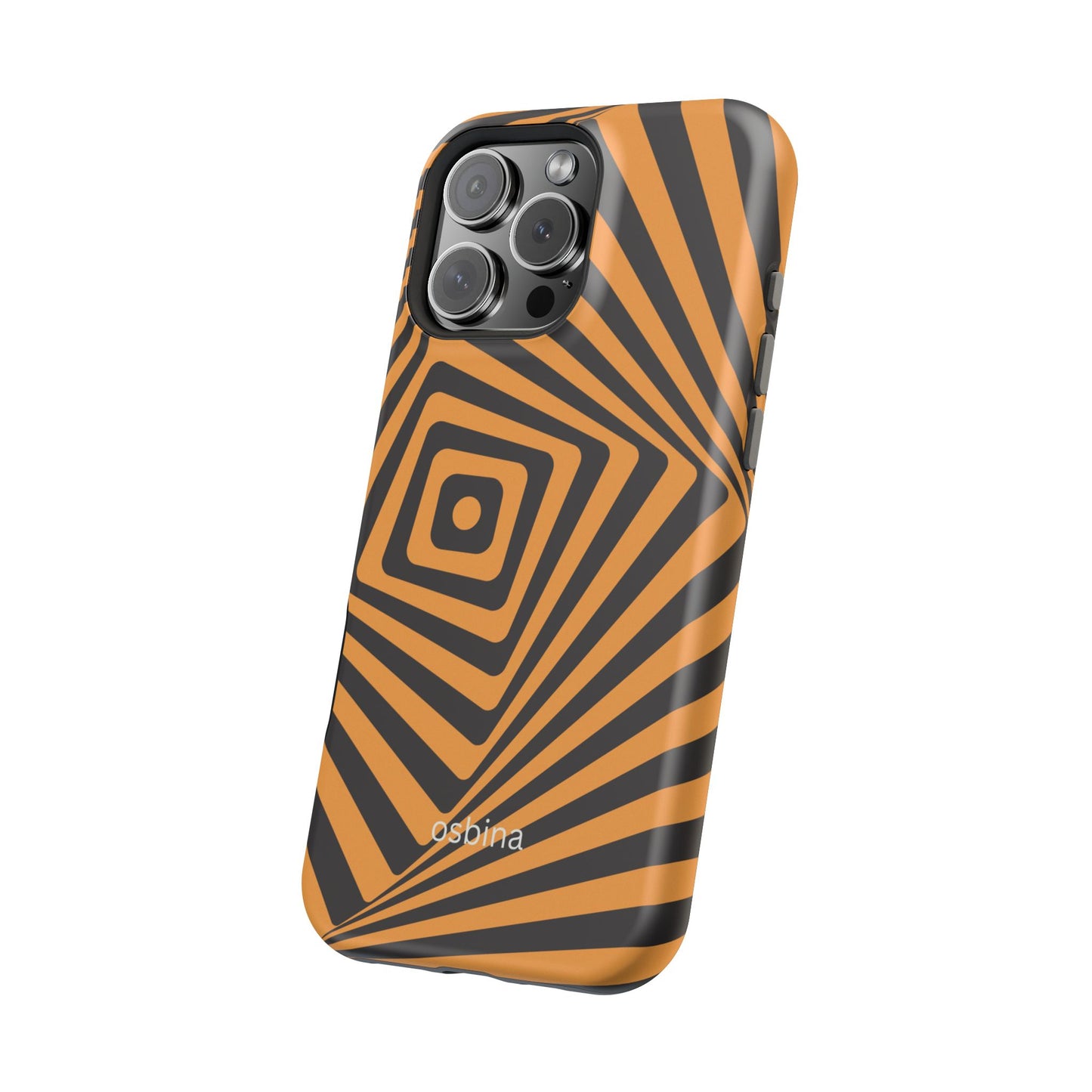 osbina | MagSafe Compatible for iPhone | Step Into the Zone — The Orange + Black Spiral Case | The Season Collective