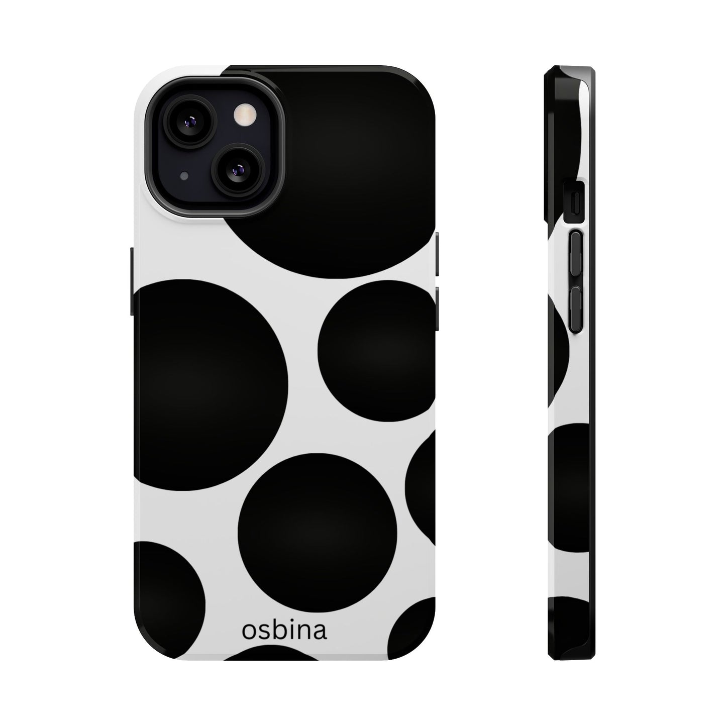 osbina | MagSafe compatible for iPhone | The Noir Bubbles Phone Case | Modern Muse Collection