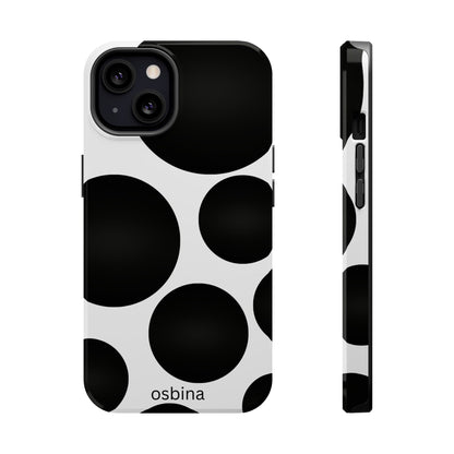 osbina | MagSafe compatible for iPhone | The Noir Bubbles Phone Case | Modern Muse Collection