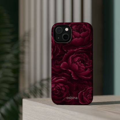 osbina | MagSafe for iPhone | The Burgundy Peony Designer Case